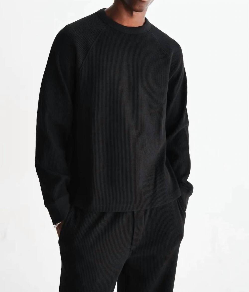 NEW WAX LONDON riley crewneck sweater in black